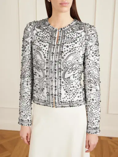 Elie Saab Studded And Crystal-embellished Cady Jacket | Thumbnail 3 Elie Saab Studded And Crystal-embellished Cady Jacket | Thumbnail 3