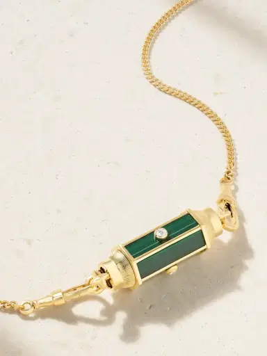 Marie Lichtenberg Baby Locket 18-karat Gold, Malachite And Diamond Necklace | Thumbnail 1 Marie Lichtenberg Baby Locket 18-karat Gold, Malachite And Diamond Necklace | Thumbnail 1