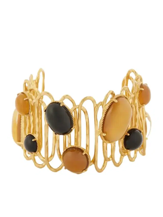 Loop De Loop Gold-plated Glass And Resin Cuff Loop De Loop Gold-plated Glass And Resin Cuff