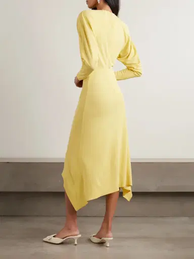 Stella McCartney Asymmetric Draped Crepe Midi Dress | Thumbnail 3 Stella McCartney Asymmetric Draped Crepe Midi Dress | Thumbnail 3