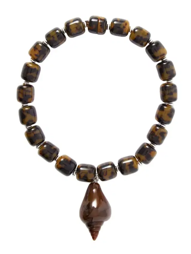 Concha Rhodium-plated Resin Necklace Concha Rhodium-plated Resin Necklace