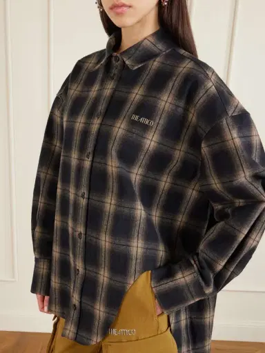 The Attico Oversized Checked Cotton-flannel Shirt | Thumbnail 5 The Attico Oversized Checked Cotton-flannel Shirt | Thumbnail 5