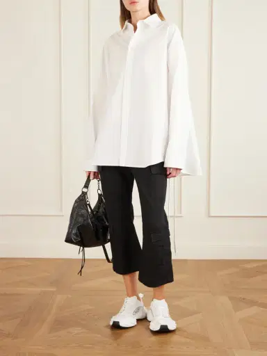 Balenciaga Cropped Paneled Cotton-ripstop Flared Cargo Pants | Thumbnail 2 Balenciaga Cropped Paneled Cotton-ripstop Flared Cargo Pants | Thumbnail 2