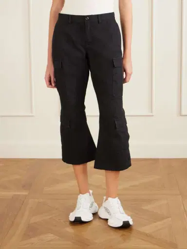 Balenciaga Cropped Paneled Cotton-ripstop Flared Cargo Pants | Thumbnail 3 Balenciaga Cropped Paneled Cotton-ripstop Flared Cargo Pants | Thumbnail 3