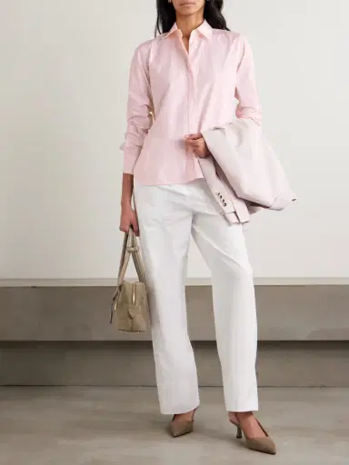 Max Mara Striped Cotton-poplin Shirt | Thumbnail 2 Max Mara Striped Cotton-poplin Shirt | Thumbnail 2