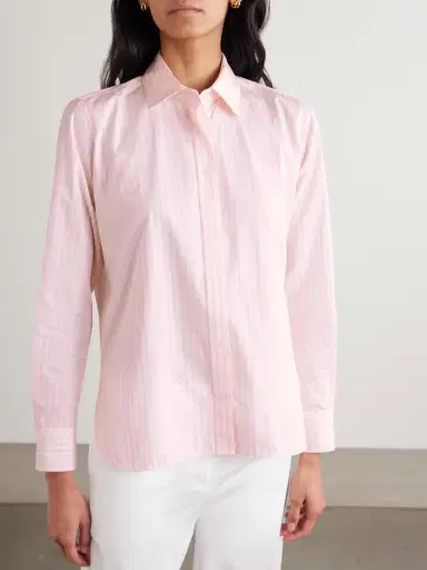 Max Mara Striped Cotton-poplin Shirt | Thumbnail 3 Max Mara Striped Cotton-poplin Shirt | Thumbnail 3