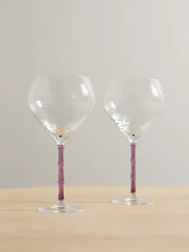 La DoubleJ Bamboo Balloon Set Of Two Crystal Glasses | Thumbnail 1 La DoubleJ Bamboo Balloon Set Of Two Crystal Glasses | Thumbnail 1