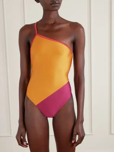 Saint Laurent One-shoulder Color-block Swimsuit | Thumbnail 2 Saint Laurent One-shoulder Color-block Swimsuit | Thumbnail 2