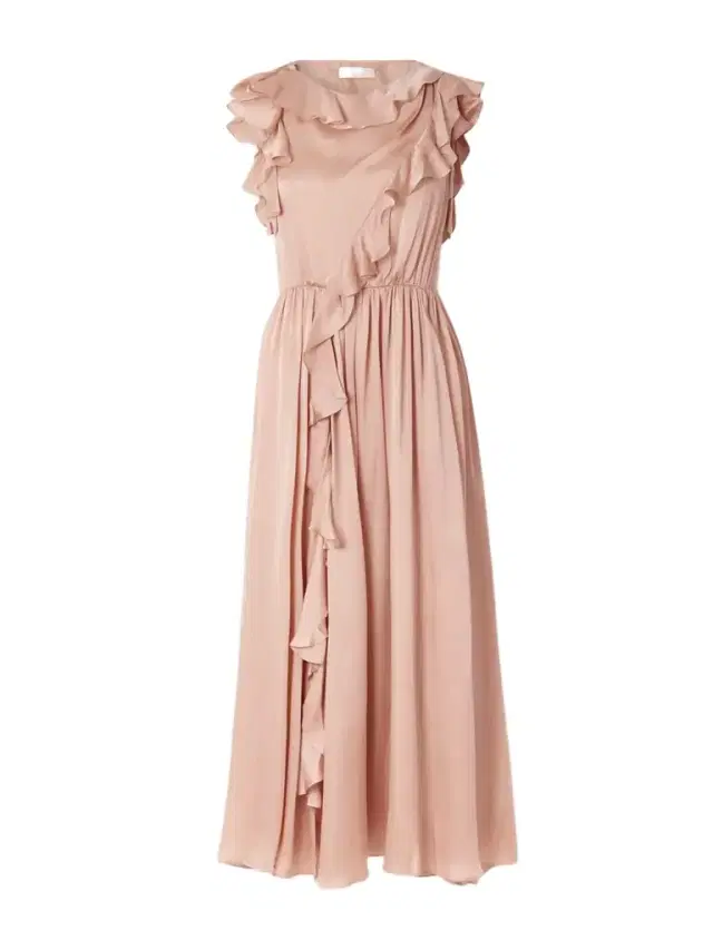 Saanvi Draped Ruffled Silk-satin Midi Dress Saanvi Draped Ruffled Silk-satin Midi Dress