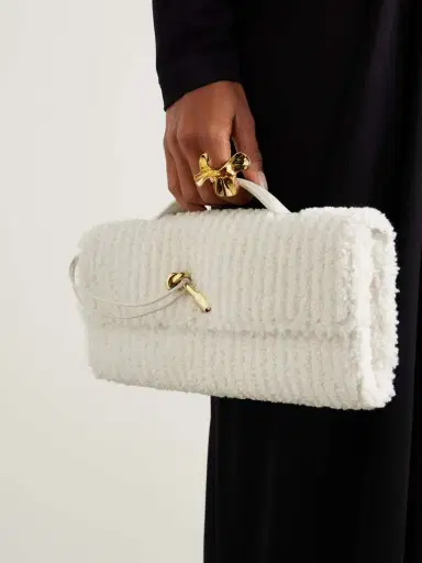 Bottega Veneta Andiamo Long Leather-trimmed Ribbed Bouclé Clutch | Thumbnail 6 Bottega Veneta Andiamo Long Leather-trimmed Ribbed Bouclé Clutch | Thumbnail 6