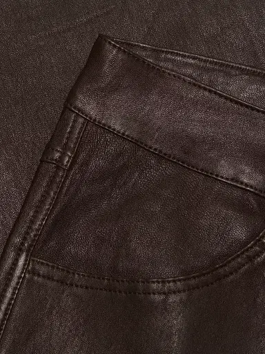 SPRWMN Women's Flared Leather Pants - Americano | Thumbnail 7 SPRWMN Women's Flared Leather Pants - Americano | Thumbnail 7
