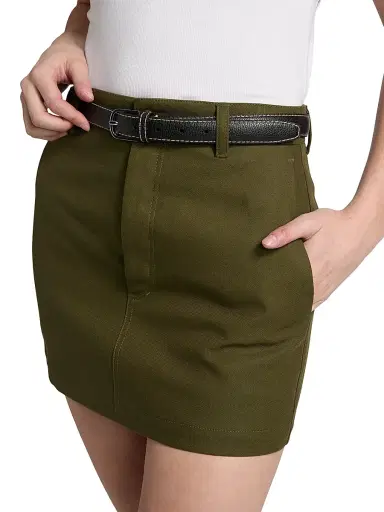 Wardrobe.NYC Women's Drill Cotton Twill Miniskirt - Military - Size Large | Thumbnail 6 Wardrobe.NYC Women's Drill Cotton Twill Miniskirt - Military - Size Large | Thumbnail 6