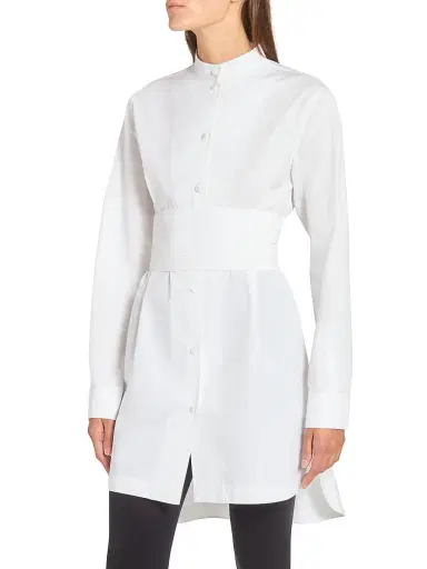 Alaïa Women's Poplin Wrap Mini-Shirtdress | Thumbnail 4 Alaïa Women's Poplin Wrap Mini-Shirtdress | Thumbnail 4