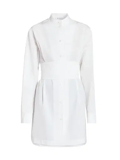Alaïa Women's Poplin Wrap Mini-Shirtdress | Thumbnail 1 Alaïa Women's Poplin Wrap Mini-Shirtdress | Thumbnail 1