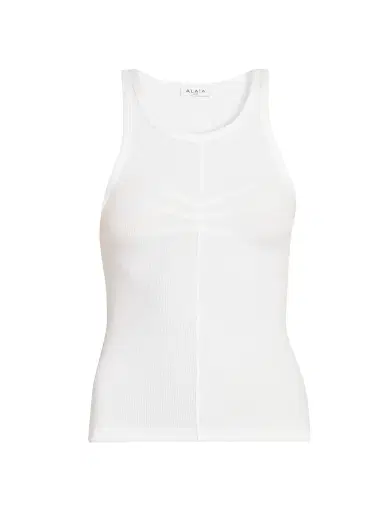 Alaïa Women's Darts Stretch Cotton-Blend Tank | Thumbnail 1 Alaïa Women's Darts Stretch Cotton-Blend Tank | Thumbnail 1