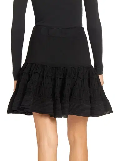 Alaïa Women's Ruffled Wool-Blend Miniskirt - Noir Alaia | Thumbnail 5 Alaïa Women's Ruffled Wool-Blend Miniskirt - Noir Alaia | Thumbnail 5