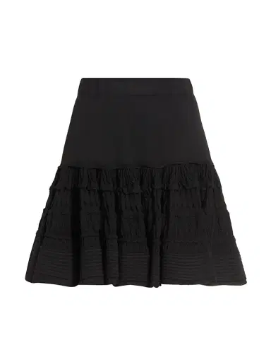 Alaïa Women's Ruffled Wool-Blend Miniskirt - Noir Alaia | Thumbnail 1 Alaïa Women's Ruffled Wool-Blend Miniskirt - Noir Alaia | Thumbnail 1