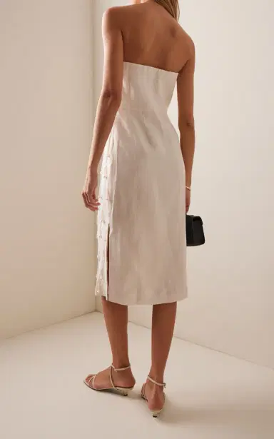 ANDRES OTALORA Exclusive Coquetas Embellished Linen Midi Dress | Thumbnail 4 ANDRES OTALORA Exclusive Coquetas Embellished Linen Midi Dress | Thumbnail 4