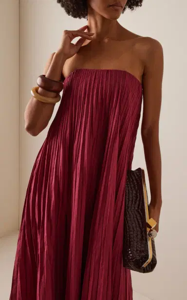 Andres Otalora Exclusive Ritmo Pleated Linen Maxi Dress | Thumbnail 3 Andres Otalora Exclusive Ritmo Pleated Linen Maxi Dress | Thumbnail 3