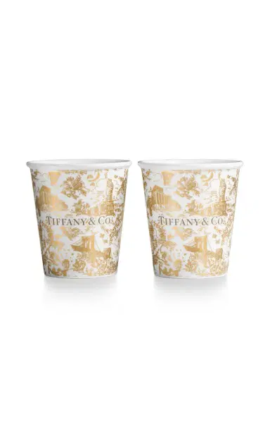 Tiffany & Co. Exclusive Set-of-Two Toile China Coffee Cups - Metallic | Thumbnail 1 Tiffany & Co. Exclusive Set-of-Two Toile China Coffee Cups - Metallic | Thumbnail 1