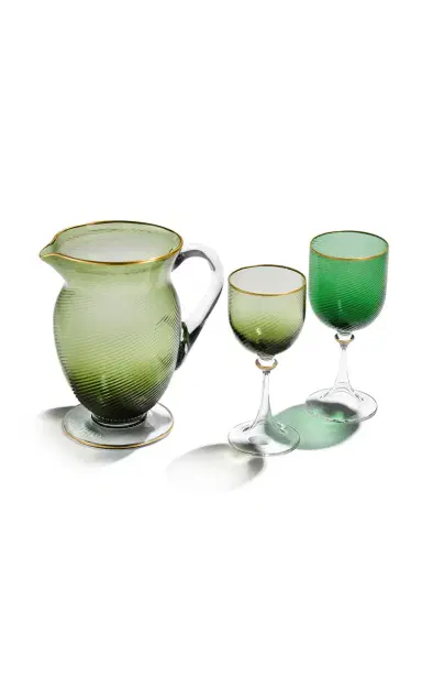 Tiffany & Co. Exclusive Twist Red Wine Crystal Glass - Dark Green | Thumbnail 2 Tiffany & Co. Exclusive Twist Red Wine Crystal Glass - Dark Green | Thumbnail 2
