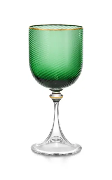 Tiffany & Co. Exclusive Twist Red Wine Crystal Glass - Dark Green | Thumbnail 1 Tiffany & Co. Exclusive Twist Red Wine Crystal Glass - Dark Green | Thumbnail 1