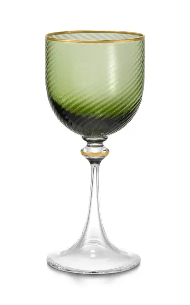 Tiffany & Co. Twist White Wine Crystal Glass - Green | Thumbnail 1 Tiffany & Co. Twist White Wine Crystal Glass - Green | Thumbnail 1