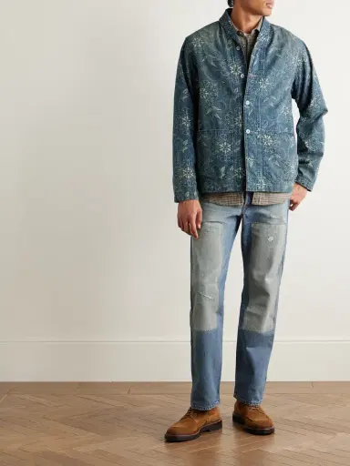 RRL Straight-Leg Distressed Panelled Selvedge Jeans - Men | Thumbnail 2 RRL Straight-Leg Distressed Panelled Selvedge Jeans - Men | Thumbnail 2