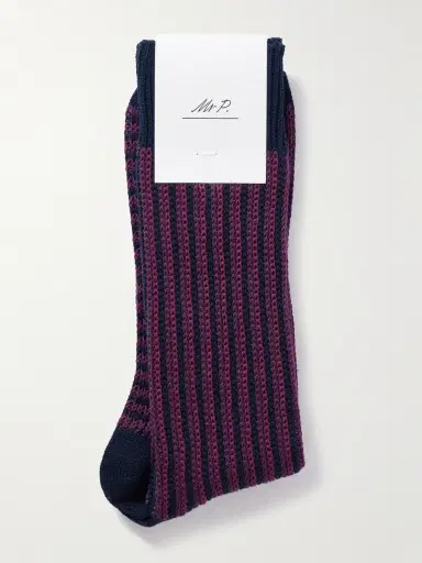 MR P. Striped Cotton-Blend Socks - Men | Thumbnail 3 MR P. Striped Cotton-Blend Socks - Men | Thumbnail 3