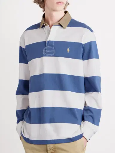 Polo Ralph Lauren Logo-Embroidered Striped Cotton-Jersey Rugby Shirt - Men | Thumbnail 3 Polo Ralph Lauren Logo-Embroidered Striped Cotton-Jersey Rugby Shirt - Men | Thumbnail 3
