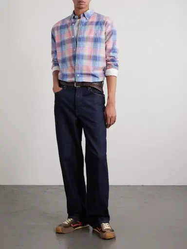 Polo Ralph Lauren Button-Down Collar Logo-Embroidered Checked Cotton Shirt - Men | Thumbnail 2 Polo Ralph Lauren Button-Down Collar Logo-Embroidered Checked Cotton Shirt - Men | Thumbnail 2