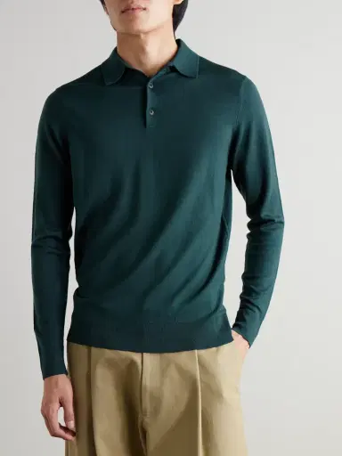 Sunspel Slim-Fit Merino Wool Polo Shirt - Men | Thumbnail 3 Sunspel Slim-Fit Merino Wool Polo Shirt - Men | Thumbnail 3