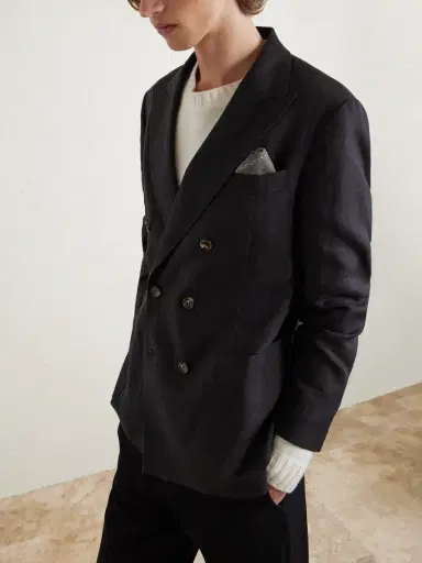 Brunello Cucinelli Logo-Print Silk Pocket Square - Men | Thumbnail 2 Brunello Cucinelli Logo-Print Silk Pocket Square - Men | Thumbnail 2