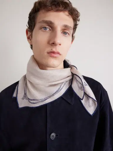 Loro Piana Embroidered Cashmere and Silk-Blend Voile Scarf - Men | Thumbnail 4 Loro Piana Embroidered Cashmere and Silk-Blend Voile Scarf - Men | Thumbnail 4
