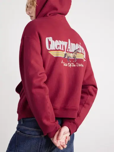 Cherry Los Angeles Logo-Print Cotton-Jersey Zip-Up Hoodie - Men | Thumbnail 5 Cherry Los Angeles Logo-Print Cotton-Jersey Zip-Up Hoodie - Men | Thumbnail 5