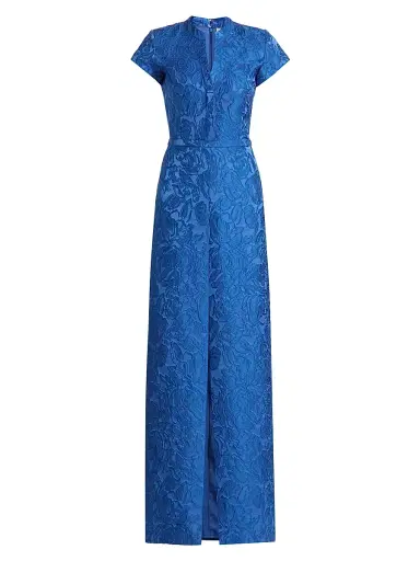 SACHIN BABI Women's Lynn Floral Jacquard V-Neck Gown - Moonbeam | Thumbnail 1 SACHIN BABI Women's Lynn Floral Jacquard V-Neck Gown - Moonbeam | Thumbnail 1