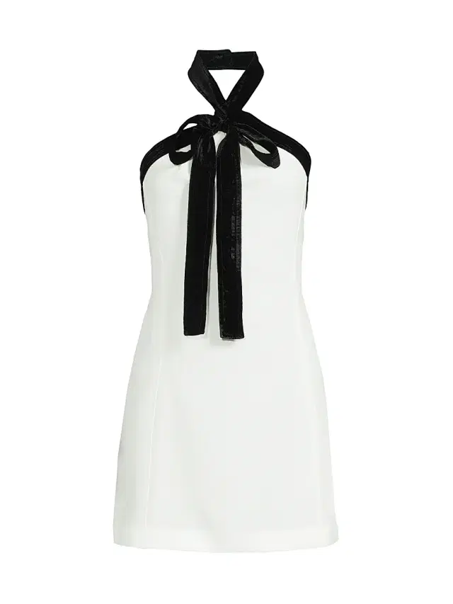 Women's Jolie Velvet Bow-Detailed Halterneck Minidress - Multi Women's Jolie Velvet Bow-Detailed Halterneck Minidress - Multi