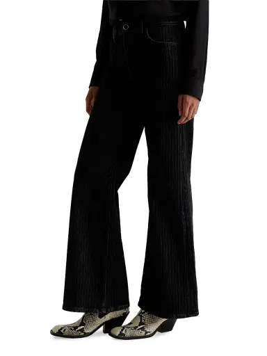 AG Jeans Women's Saige Velvet-Pinstriped Wide-Leg Pants | Thumbnail 3 AG Jeans Women's Saige Velvet-Pinstriped Wide-Leg Pants | Thumbnail 3