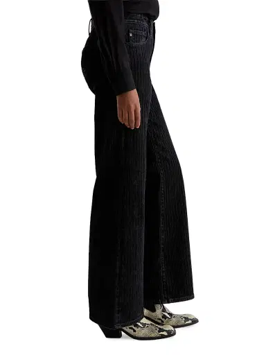 AG Jeans Women's Saige Velvet-Pinstriped Wide-Leg Pants | Thumbnail 4 AG Jeans Women's Saige Velvet-Pinstriped Wide-Leg Pants | Thumbnail 4