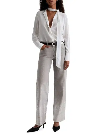AG Jeans Women's Adria Low-Rise Wide-Leg Jeans - Silver Myst | Thumbnail 2 AG Jeans Women's Adria Low-Rise Wide-Leg Jeans - Silver Myst | Thumbnail 2