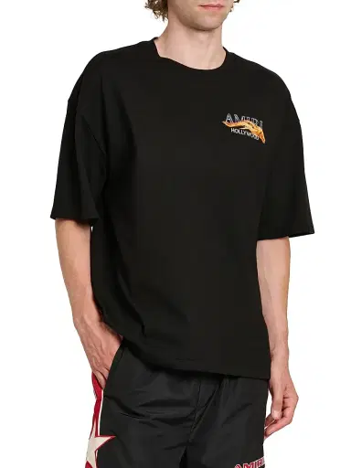 Amiri Men's Hollywood Horse Cotton Crewneck T-Shirt - Black | Thumbnail 4 Amiri Men's Hollywood Horse Cotton Crewneck T-Shirt - Black | Thumbnail 4