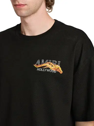 Amiri Men's Hollywood Horse Cotton Crewneck T-Shirt - Black | Thumbnail 6 Amiri Men's Hollywood Horse Cotton Crewneck T-Shirt - Black | Thumbnail 6