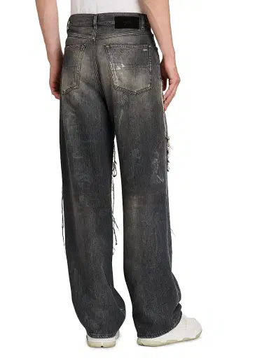Amiri Men's Repaired Mid-Rise Straight-Leg Carpenter Jeans - Crafted Black | Thumbnail 5 Amiri Men's Repaired Mid-Rise Straight-Leg Carpenter Jeans - Crafted Black | Thumbnail 5