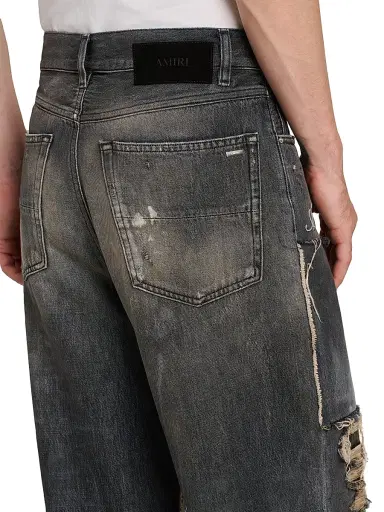 Amiri Men's Repaired Mid-Rise Straight-Leg Carpenter Jeans - Crafted Black | Thumbnail 6 Amiri Men's Repaired Mid-Rise Straight-Leg Carpenter Jeans - Crafted Black | Thumbnail 6
