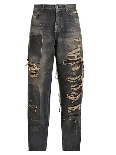 Amiri Men's Repaired Mid-Rise Straight-Leg Carpenter Jeans - Crafted Black | Thumbnail 1 Amiri Men's Repaired Mid-Rise Straight-Leg Carpenter Jeans - Crafted Black | Thumbnail 1