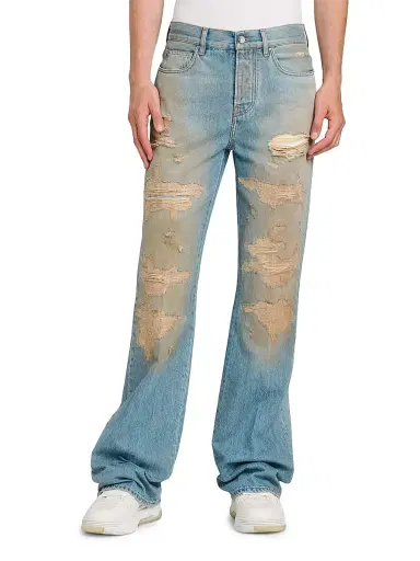 AMIRI Men's Repaired Distressed Mid-Rise Bootcut Jeans | Thumbnail 3 AMIRI Men's Repaired Distressed Mid-Rise Bootcut Jeans | Thumbnail 3