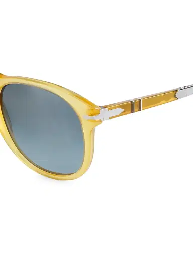 PERSOL Men's 54MM Round Sunglasses - Yellow | Thumbnail 3 PERSOL Men's 54MM Round Sunglasses - Yellow | Thumbnail 3