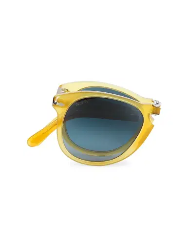 PERSOL Men's 54MM Round Sunglasses - Yellow | Thumbnail 5 PERSOL Men's 54MM Round Sunglasses - Yellow | Thumbnail 5