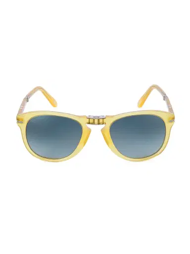 PERSOL Men's 54MM Round Sunglasses - Yellow | Thumbnail 1 PERSOL Men's 54MM Round Sunglasses - Yellow | Thumbnail 1