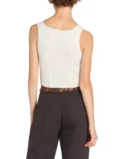 Alaïa Women's Rib-Knit Wool-Blend Corset Top - Blanc Naturel - Size 12 | Thumbnail 5 Alaïa Women's Rib-Knit Wool-Blend Corset Top - Blanc Naturel - Size 12 | Thumbnail 5